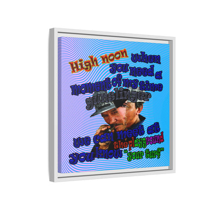 high noon - framed canvas art (light blue-purple wave)