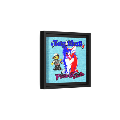 tag that - framed canvas art (faded blue)