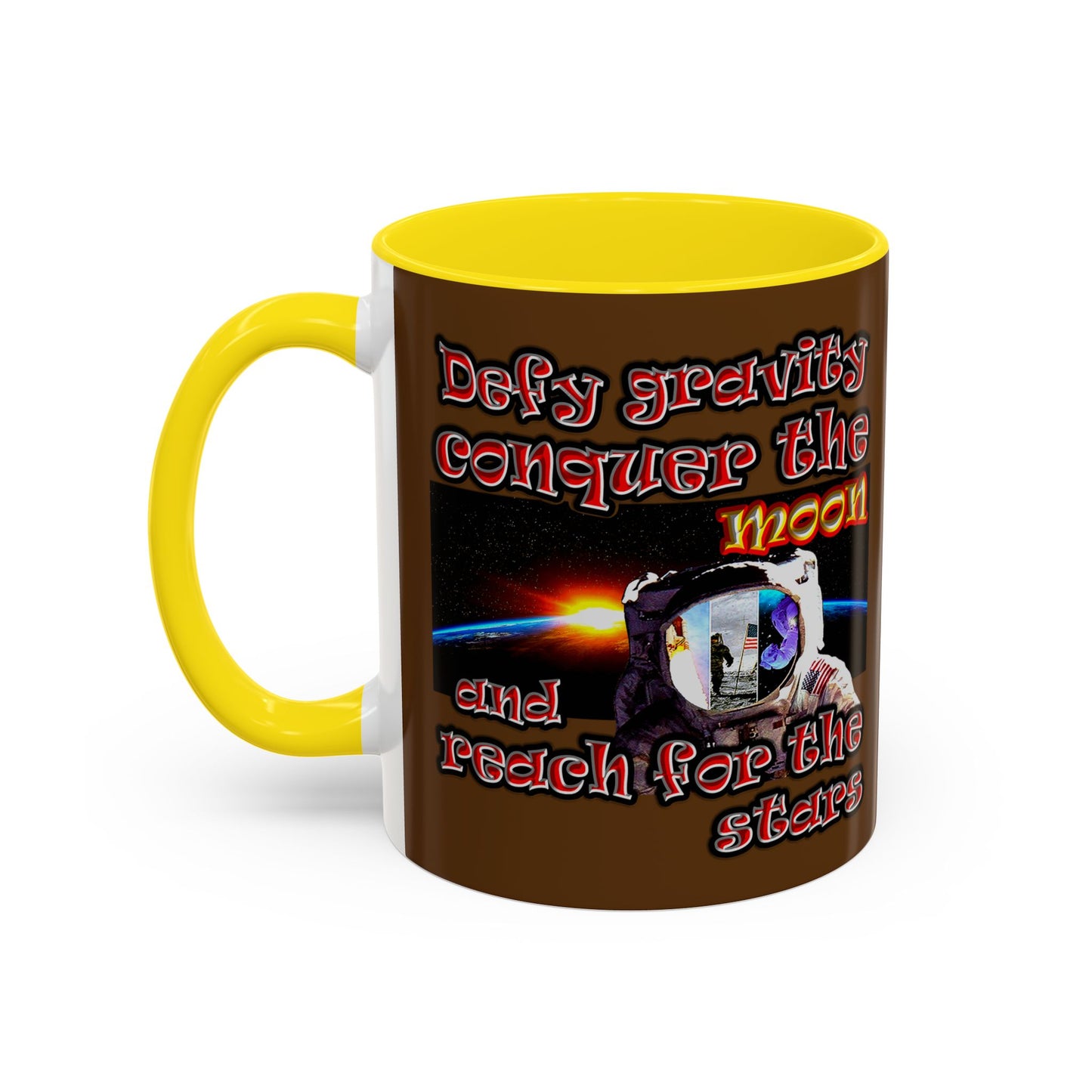 defy conquer reach - Accent Mug (brown)