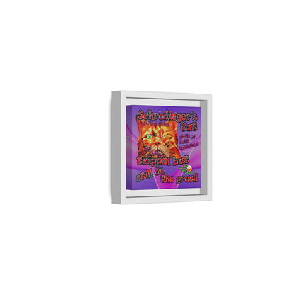 schrodinger's cat - framed canvas art (purple-pink wave)