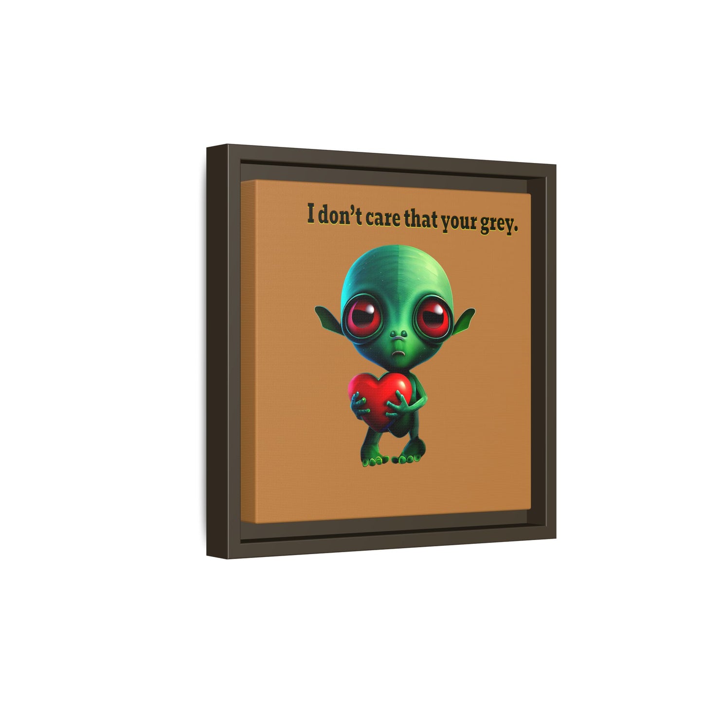 I don't care that your grey - framed canvas art (light brown)