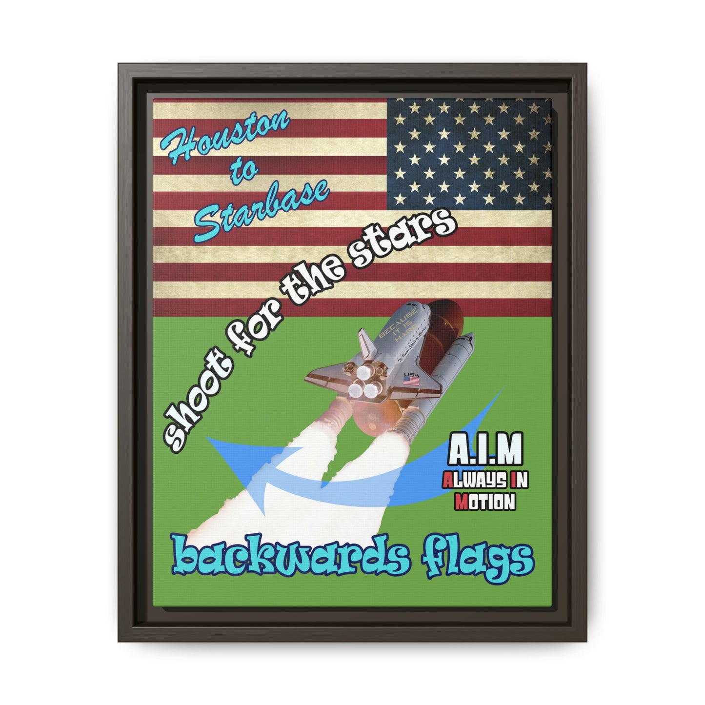 shoot for the stars - framed canvas art (green)