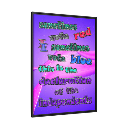 declaration of the independents - framed canvas art (purple-pink wave)