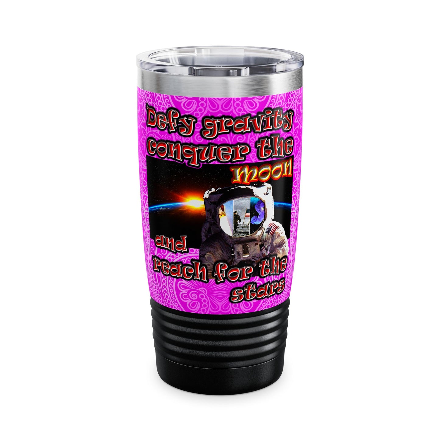 defy conquer reach - Ringneck Tumbler, 20oz (pink swirl)