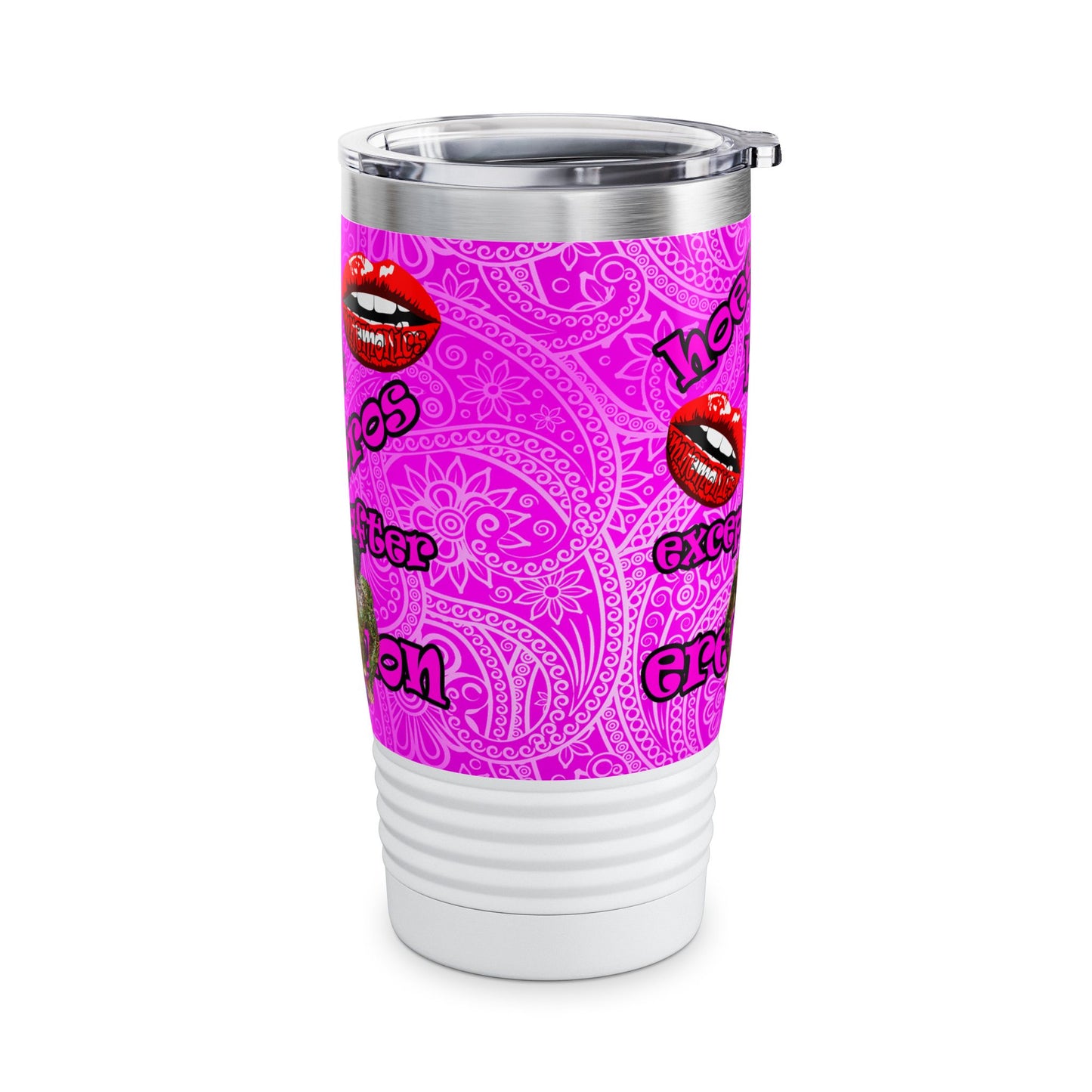 hoes b4 bros - Ringneck Tumbler, 20oz (pink swirl)