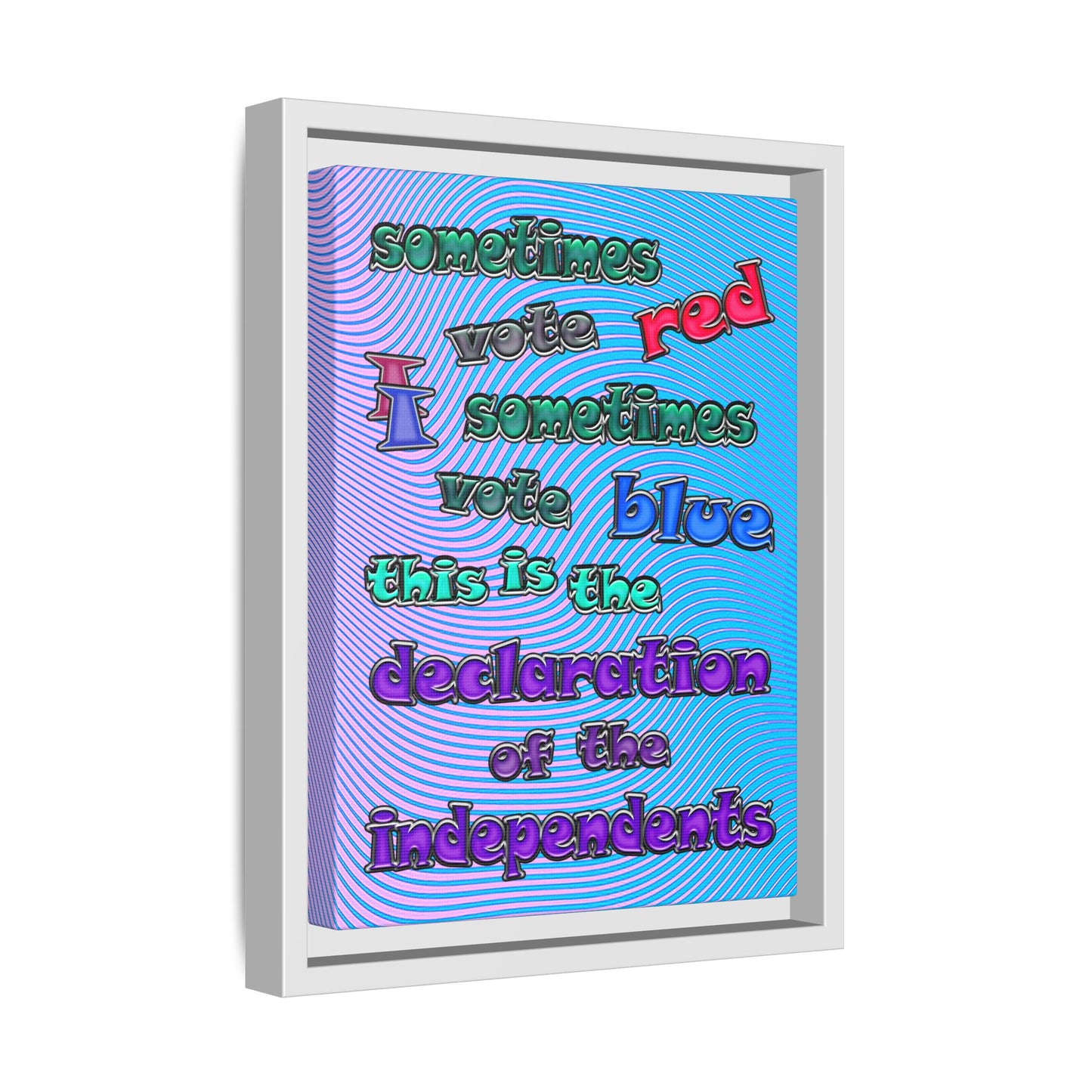 declaration of the independents - framed canvas art (light blue-purple wave)