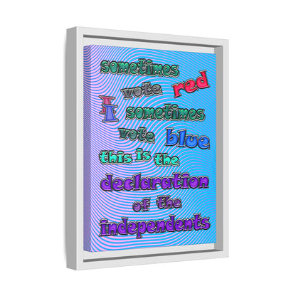 declaration of the independents - framed canvas art (light blue-purple wave)