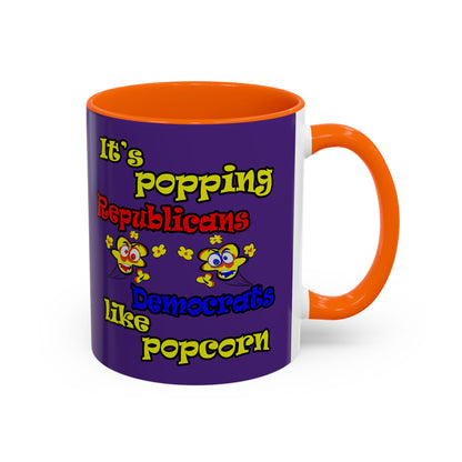 popping like popcorn - Accent Mug (purple)