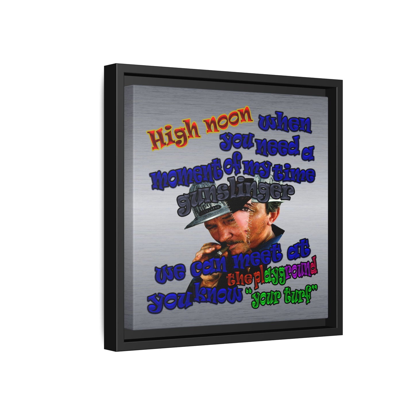 high noon - framed canvas art (brushed nickel)