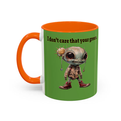 I don't care that your grey - Accent Mug (green)