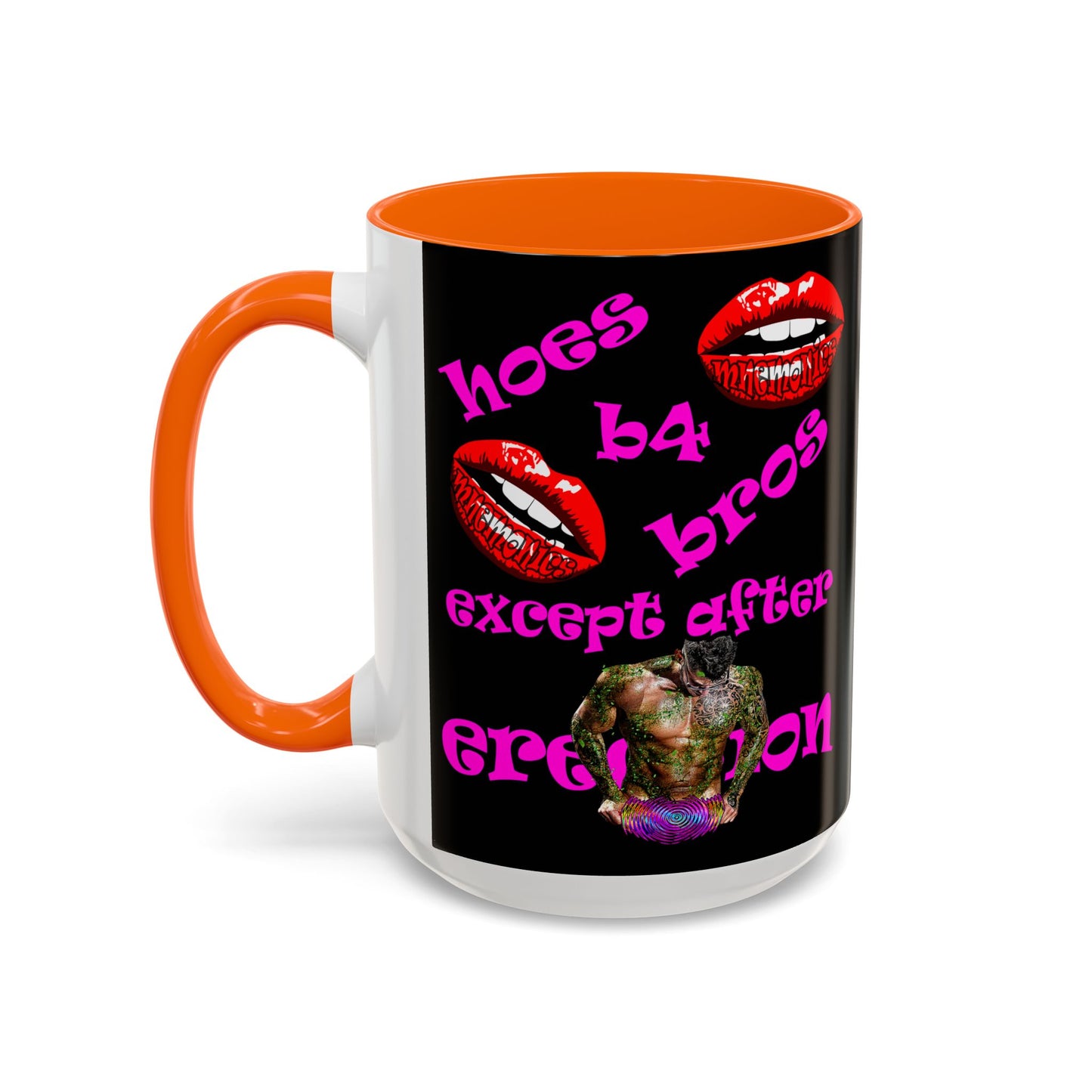 hoes b4 bros - Accent Mug (black)