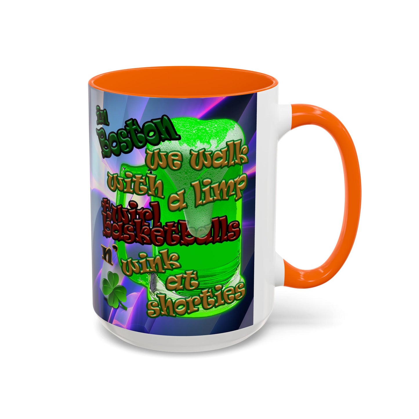 celtics logo - Accent Mug (grey-pink wave)