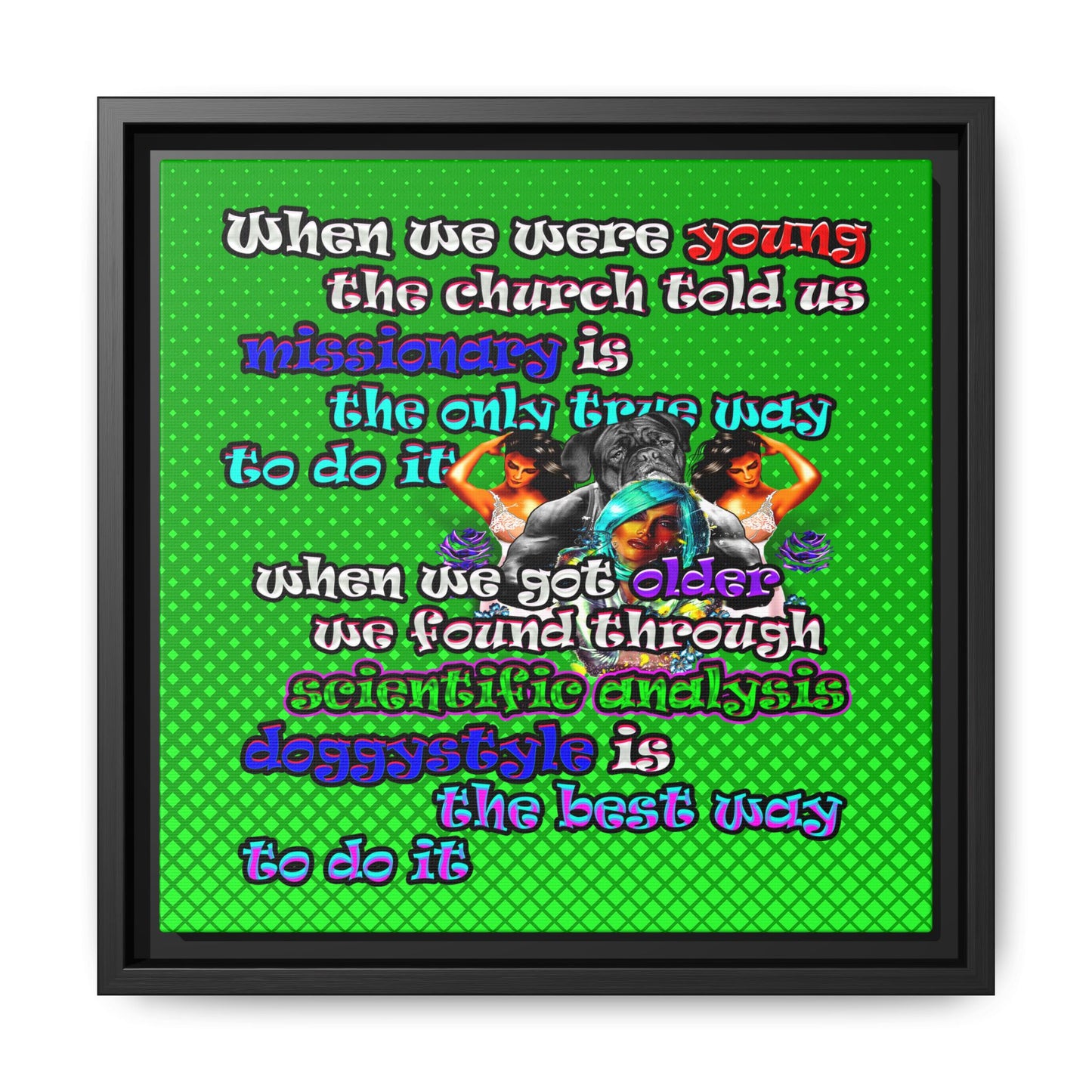 doggystyle - framed canvas art (logo green)