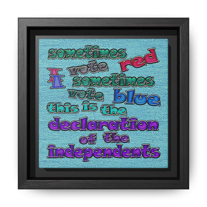 declaration of the independents - framed canvas art (faded blue)