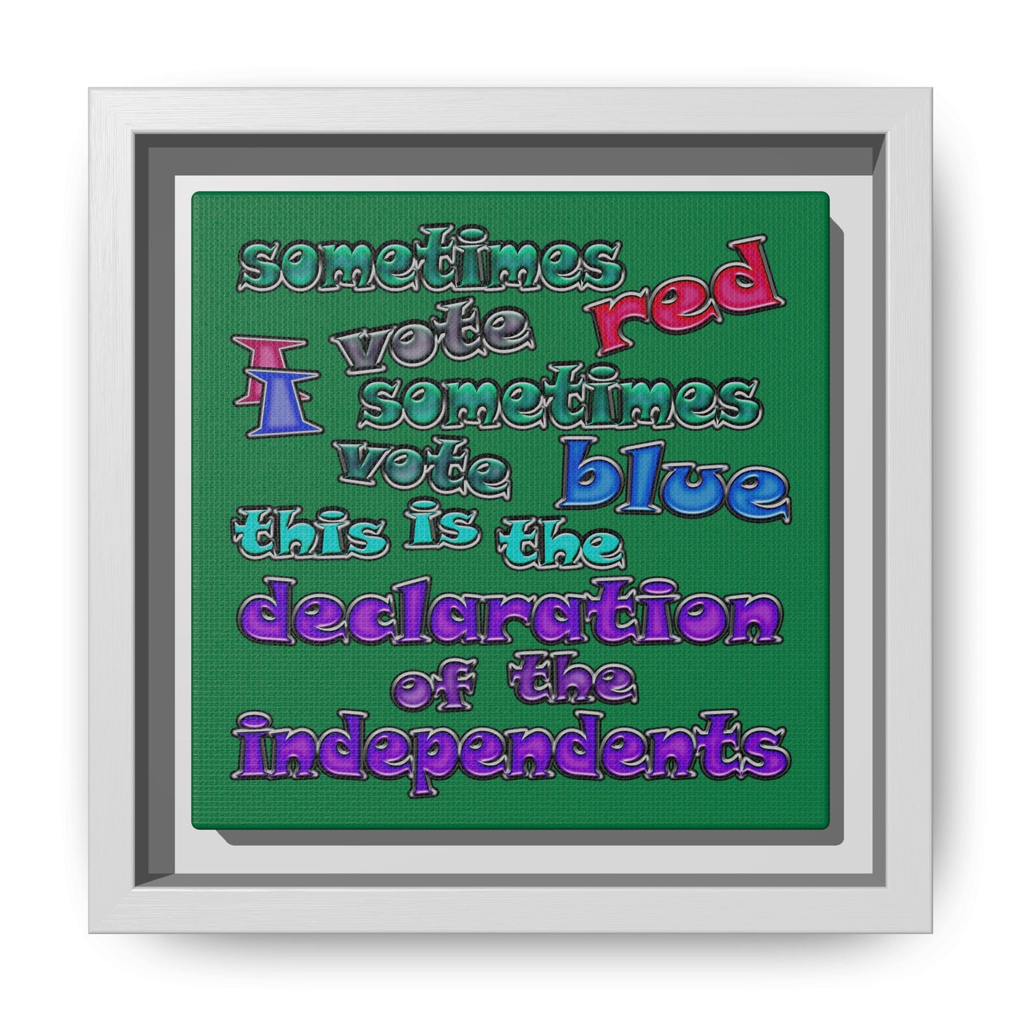 declaration of the independents - framed canvas art (dark green)