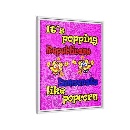 popping like popcorn - framed canvas art (pink swirl)