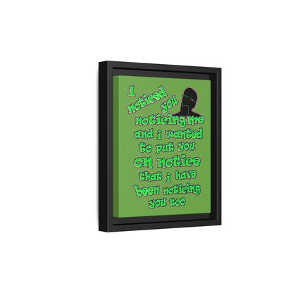noticed you noticing - framed canvas art (green)