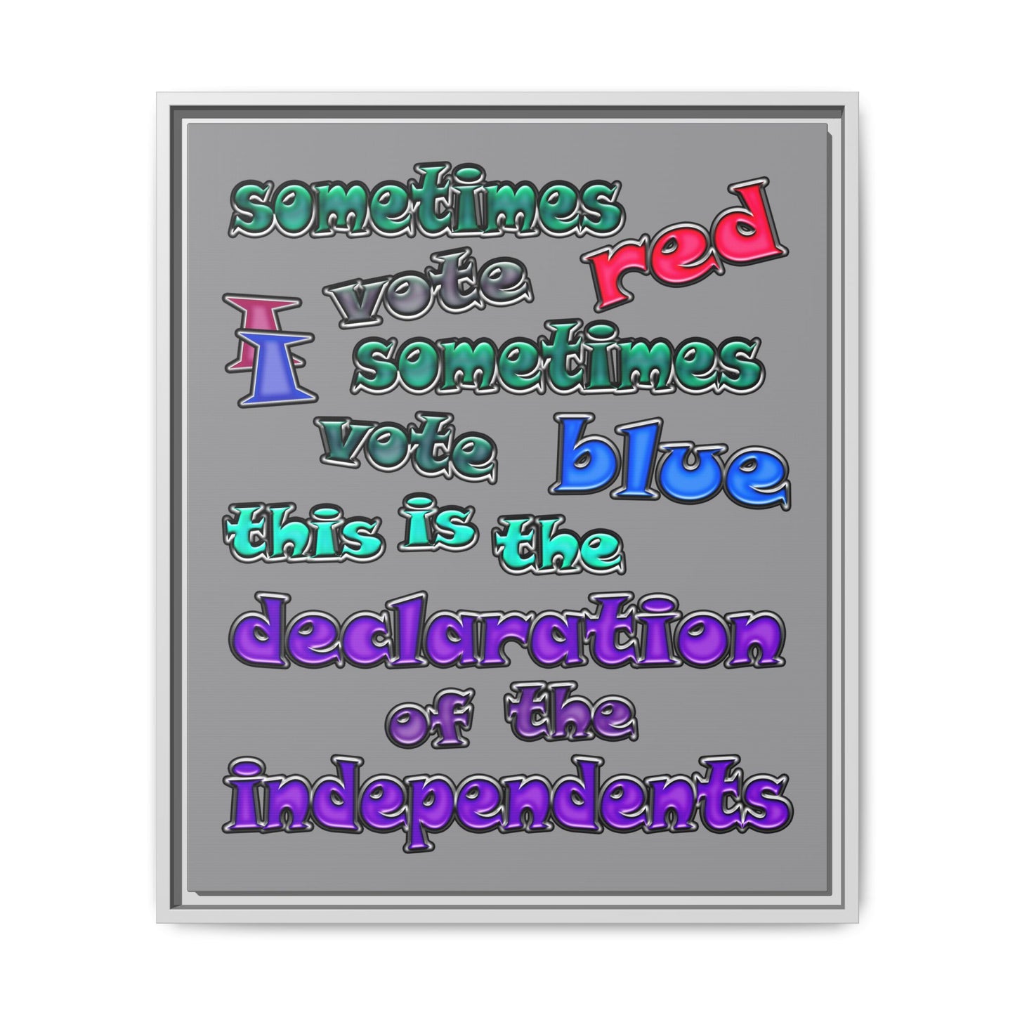 declaration of the independents - framed canvas art (grey)