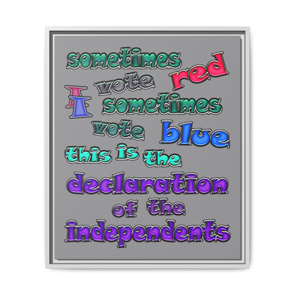 declaration of the independents - framed canvas art (grey)