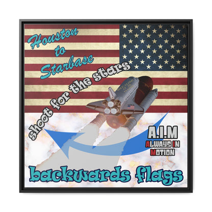shoot for the stars - framed canvas art (white marble)