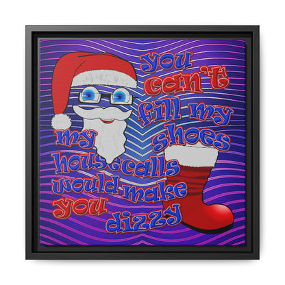 santa's shoes - framed canvas art (purple wave)