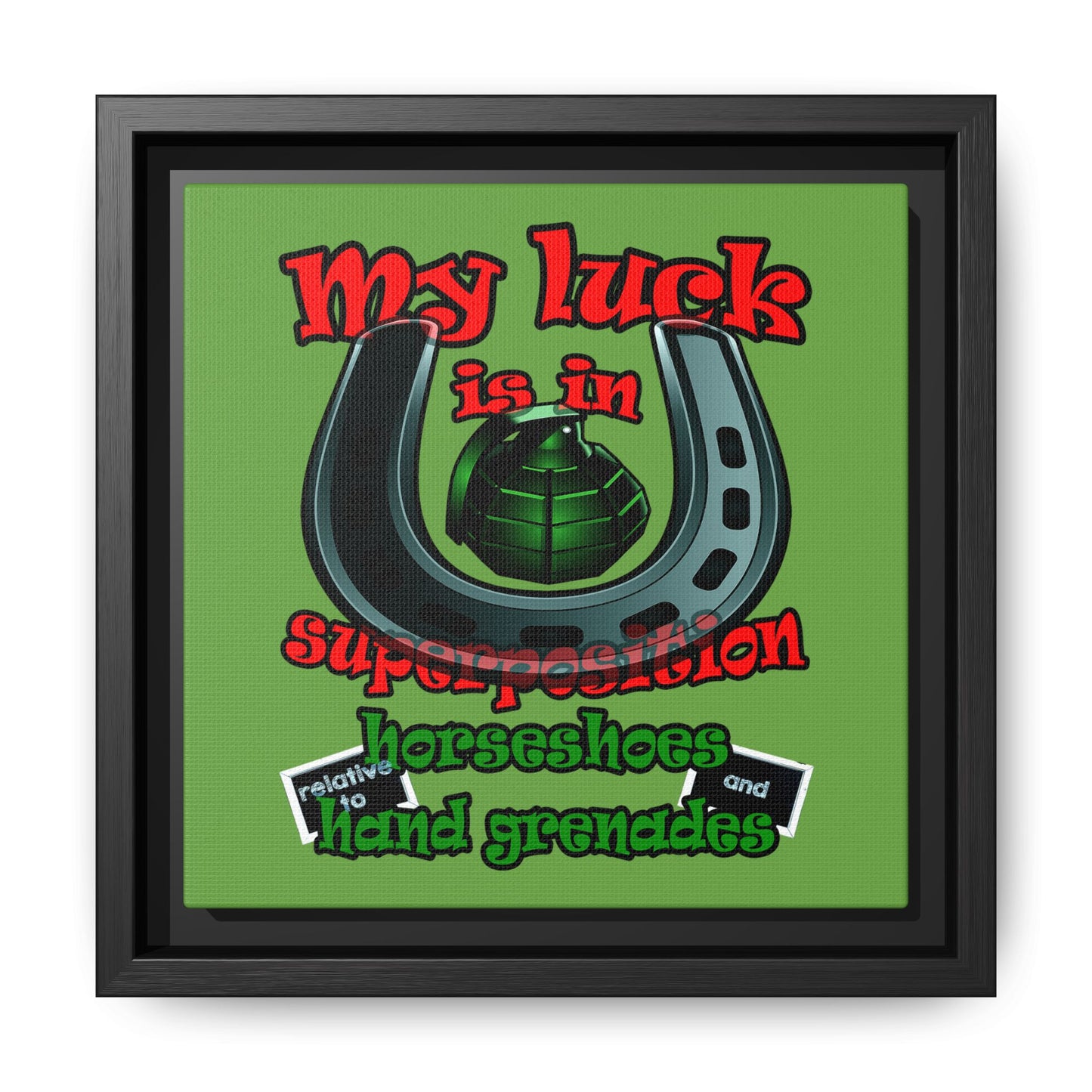my luck - framed canvas art (green)