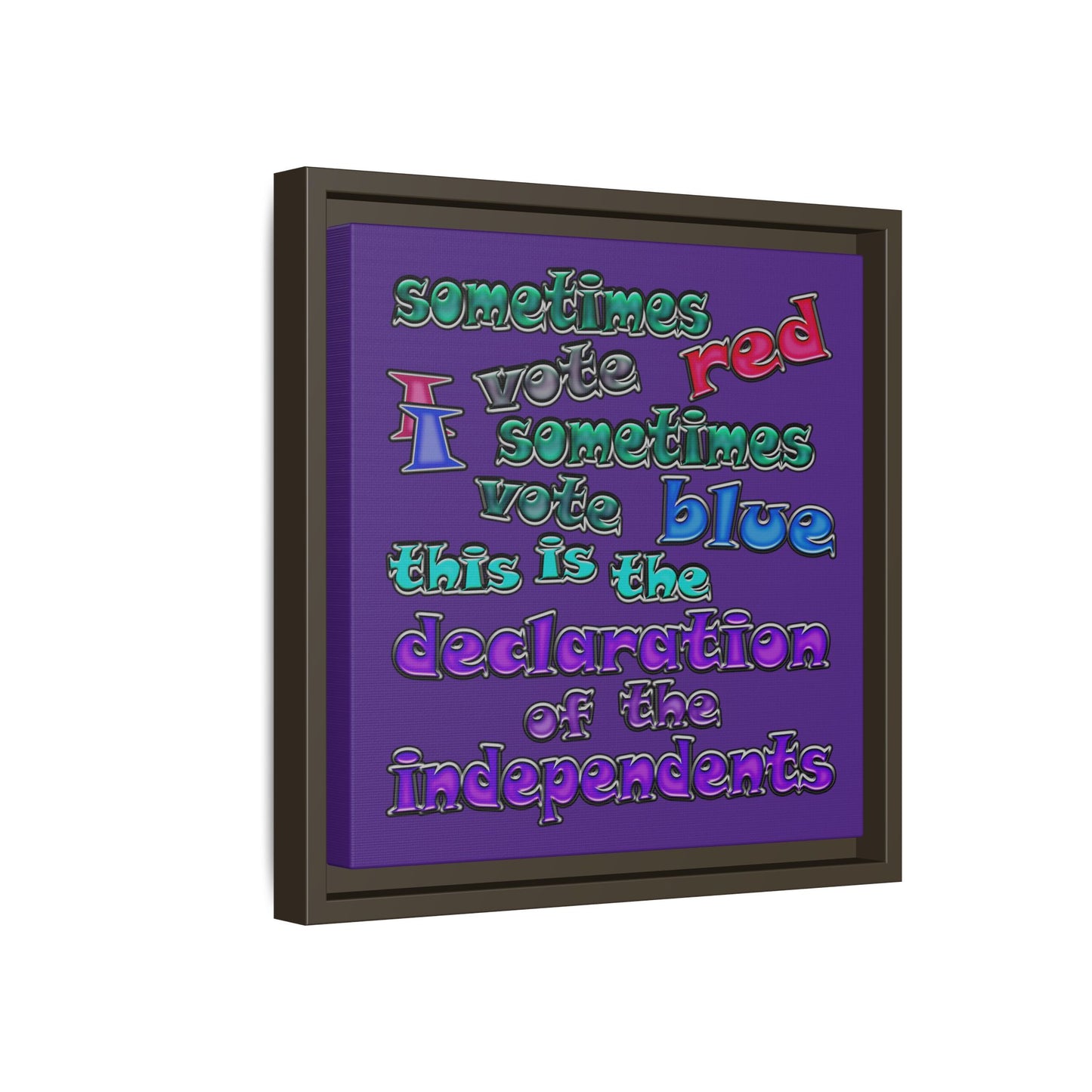 declaration of the independents - framed canvas art (purple)
