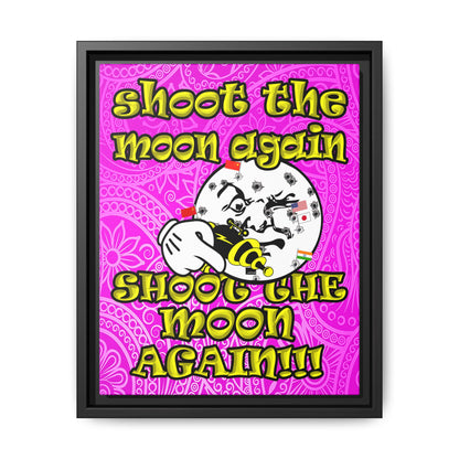 shoot the moon again - framed canvas art (pink swirl)