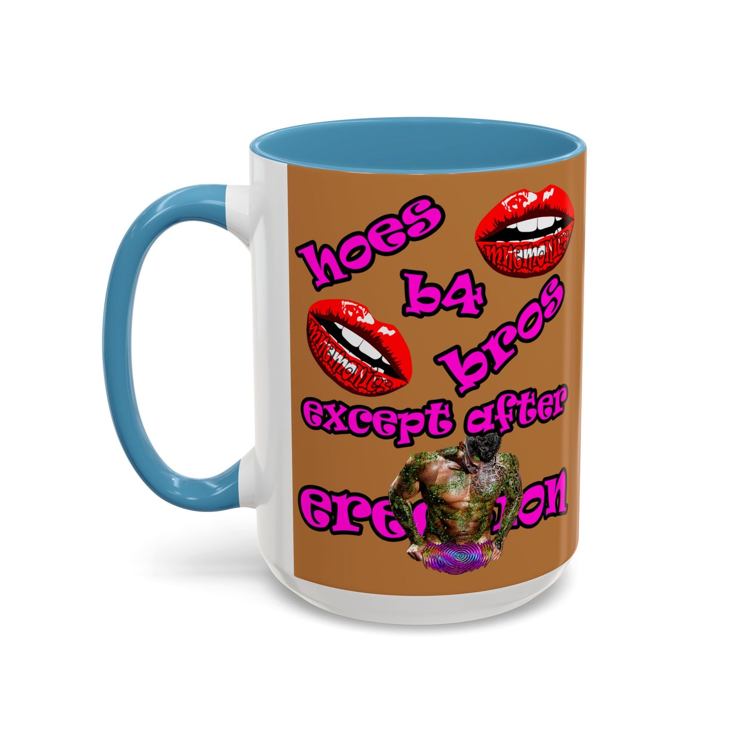 hoes b4 bros - Accent Mug (light brown)