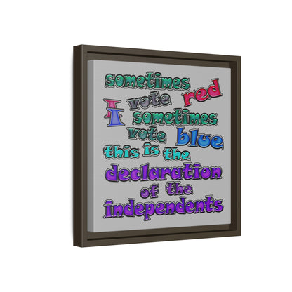 declaration of the independents - framed canvas art (light grey)