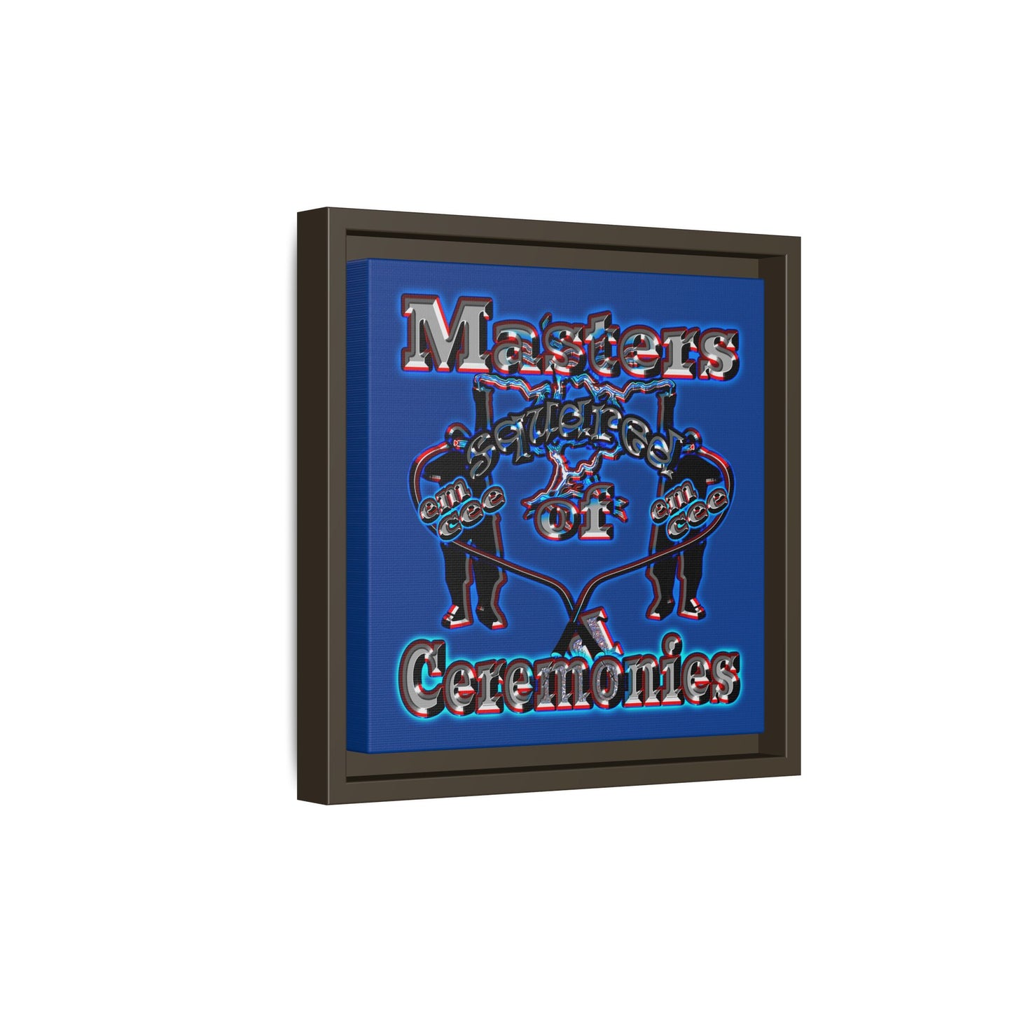 em cee squared - framed canvas art (dark blue)