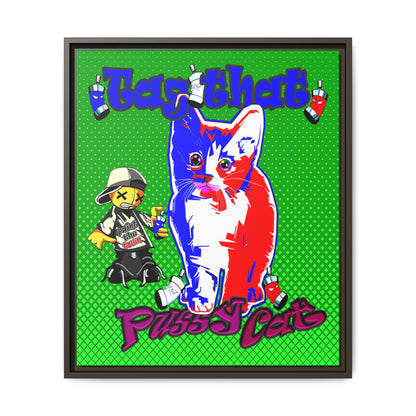 tag that - framed canvas art (logo green)