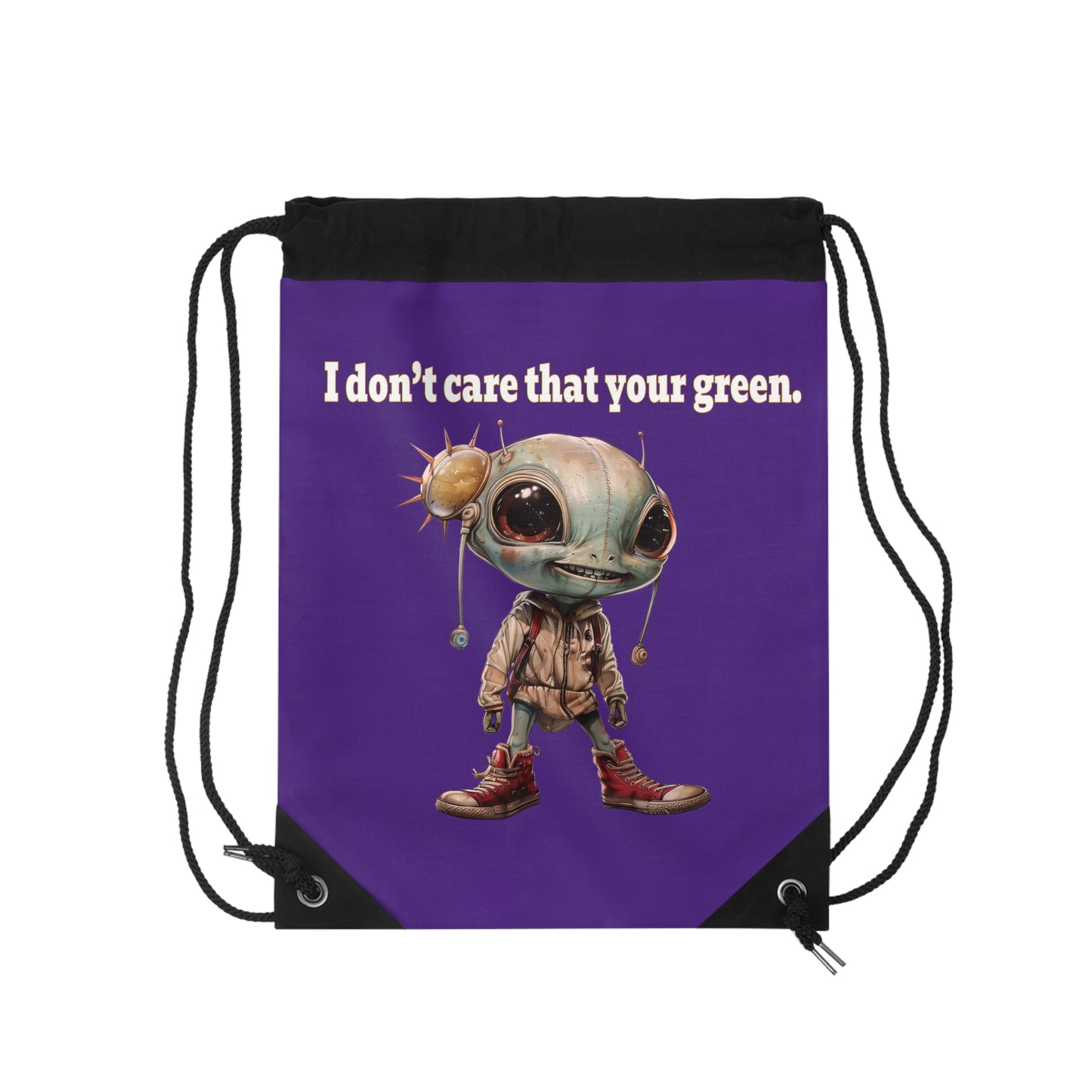 I don't care that your grey - Drawstring Bag (purple)