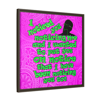 noticed you noticing - framed canvas art (pink swirl)