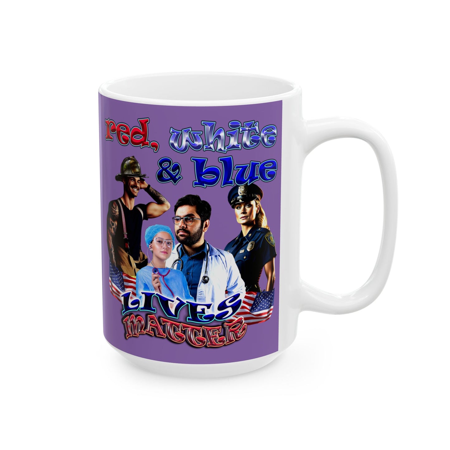 rw&b lives matter - White Mug (light purple)