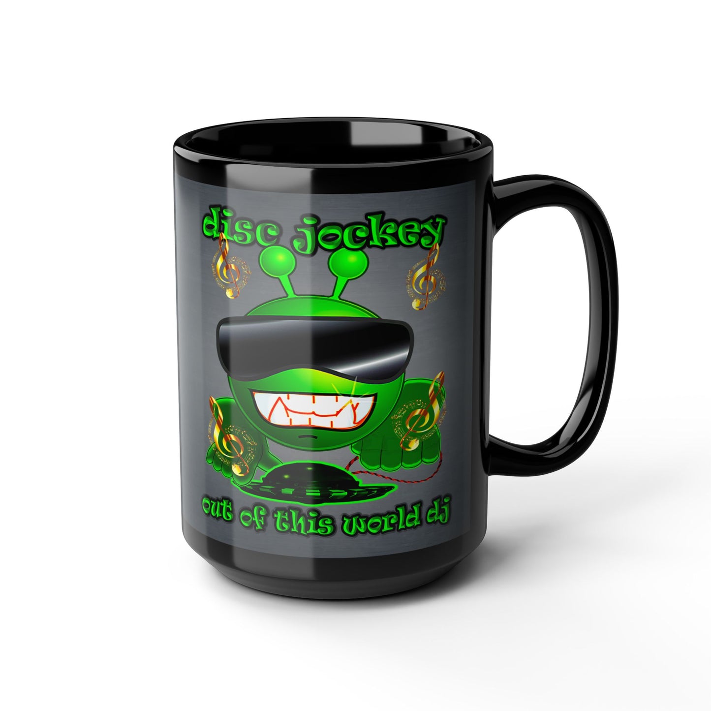 disc jockey - Black Mug (grey-light grey)
