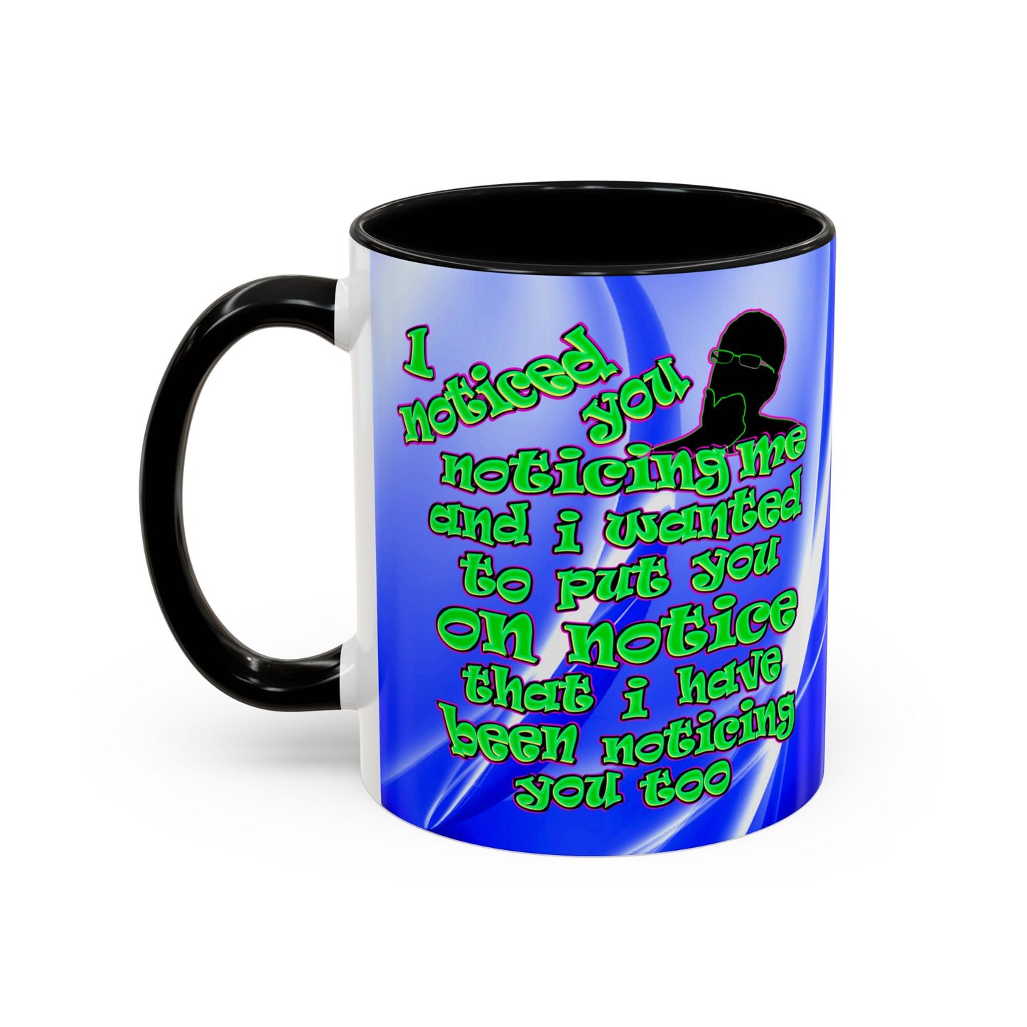 noticed you noticing - Accent Mug (blue-white wave)