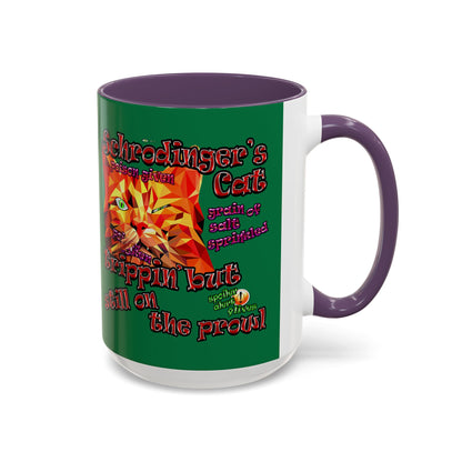 schrodinger's cat - Accent Mug (dark green)