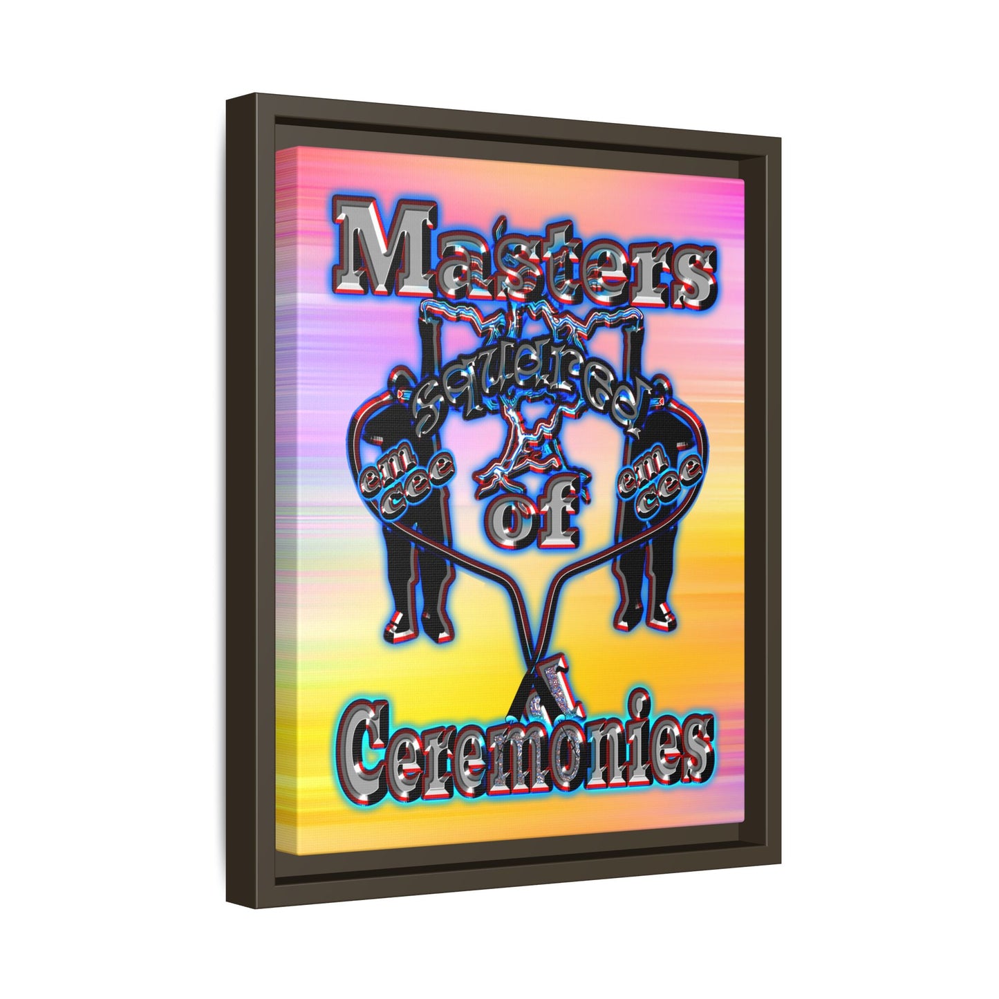 em cee squared - framed canvas art (color blur)