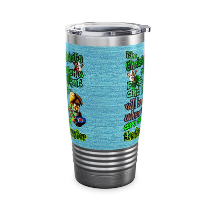 christmas spirits of boston - Ringneck Tumbler, 20oz (faded blue)