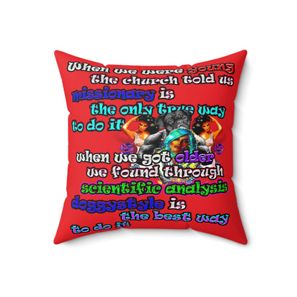 doggystyle - Spun Polyester Square Pillow - (red)