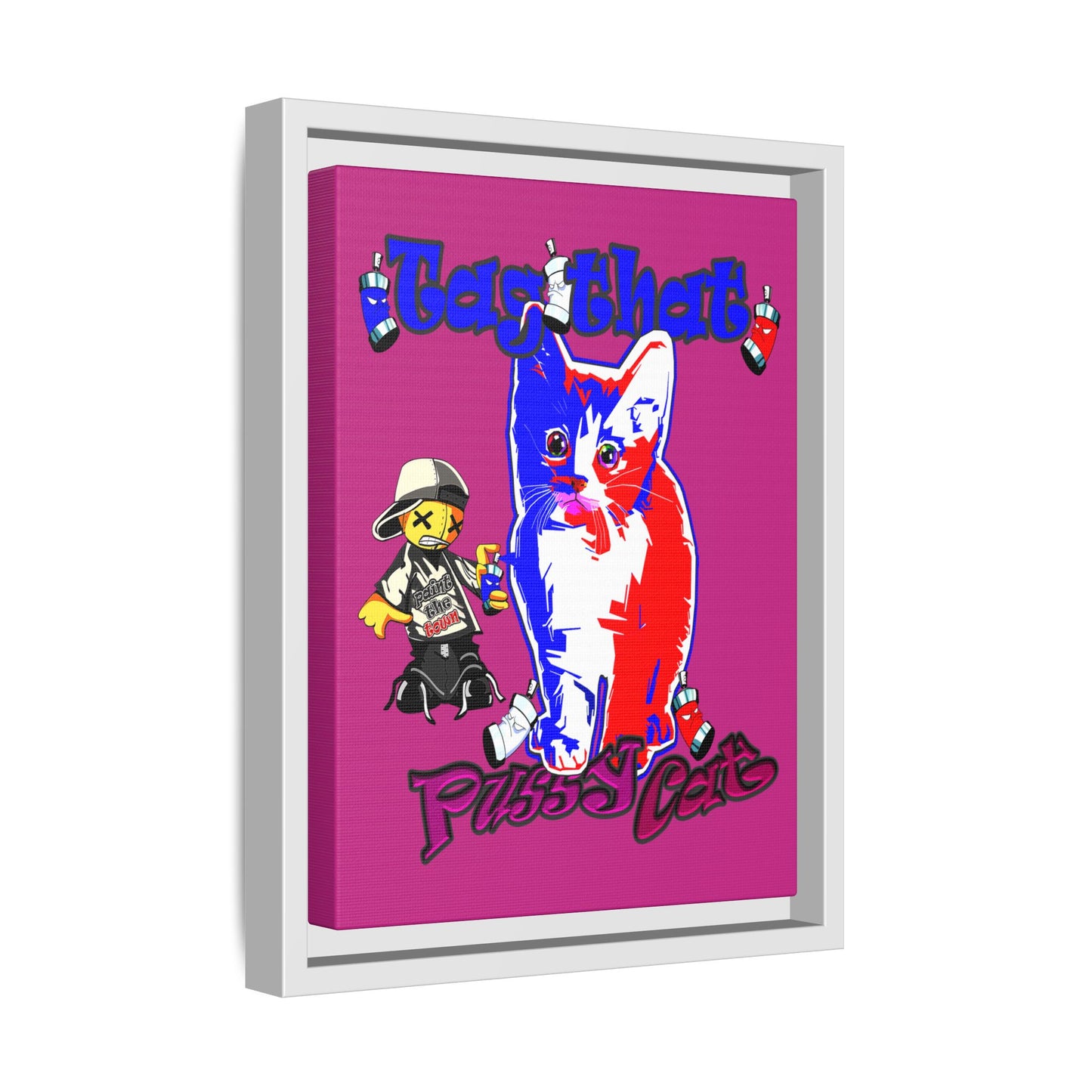 tag that - framed canvas art (pink)