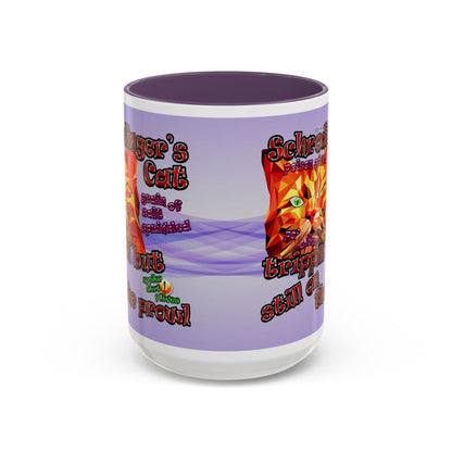 schrodinger's cat - Accent Mug (light blue-pink wave)