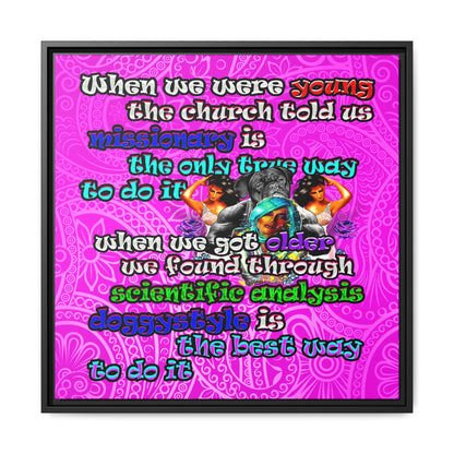 doggystyle - framed canvas art (pink swirl)