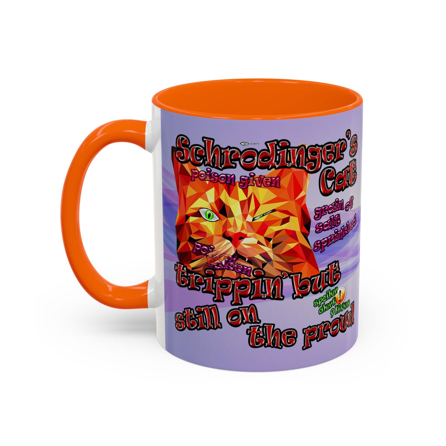 schrodinger's cat - Accent Mug (light blue-pink wave)