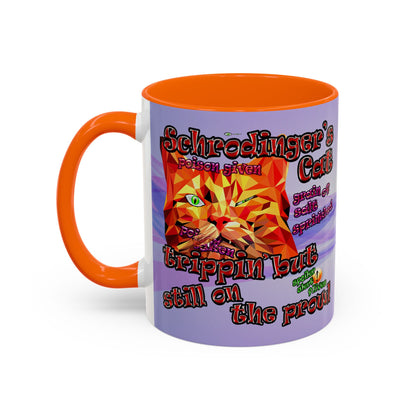 schrodinger's cat - Accent Mug (light blue-pink wave)