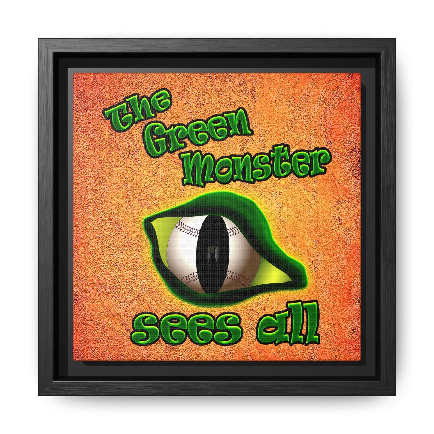 green monster - framed canvas art (burnt orange)