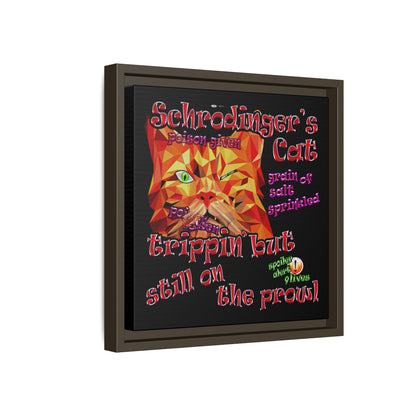 schrodinger's cat - framed canvas art (black)