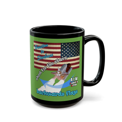 shoot for the stars - Black Mug (green)