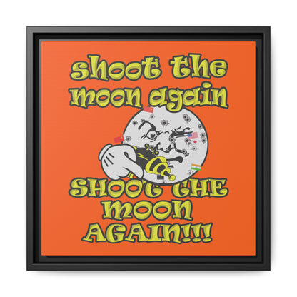 shoot the moon again - framed canvas art (orange)